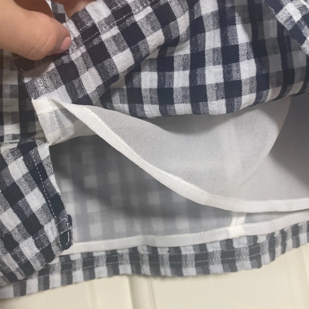 NWT American Eagle Gingham Front Slit Skirt
